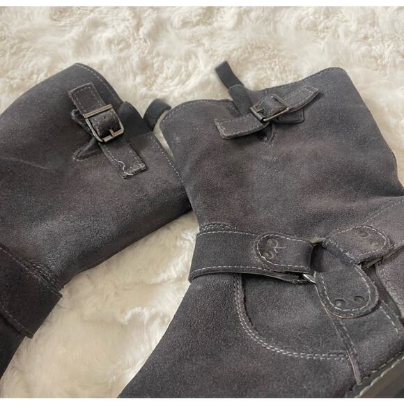 ROAN by Bed Stu Emerson Grey Suede Rust 7.5M Moto Motorcycle Soft - Picture 13 of 13